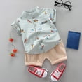 thumbnail image 2 of Fozruso Boys 2 Pieces Summer Outfits Cartoon Set Clothes Tops+Shorts Summer 1 4Years Boys Baby Outfits T Shirt Boys Outfits&Set,Sizes 18-24 Months(Green), 2 of 3