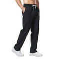 thumbnail image 4 of Breathable Thin Drawstring Trousers Elastic Comfortable Men Sweatpants Men's Four Season Casual Sports Casual Long Trousers Big Size Men's Comfortable Long Pants Fitness Running Training Trousers, 4 of 4