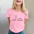 thumbnail image 3 of T Shirts for Women Short Sleeve Crewneck Casual Cute Dinosaur Graphic Tees Funny Dino Shirt Summer Tops, 3 of 5