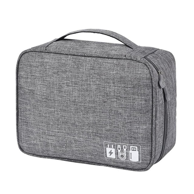 Waterproof Data Cable Storage Bags Travel Gadget Wires Organizer Zipper Pouch (Black)