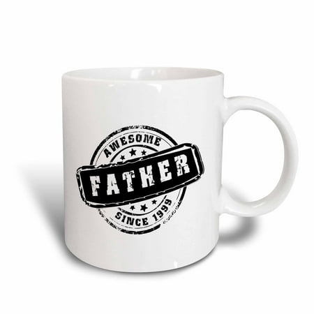 3dRose Awesome Father since 1999 year of birth of first born child stamp - Worlds greatest dad - best daddy, Ceramic Mug,