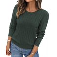 thumbnail image 3 of BTFBM Womens Sweaters Long Sleeve Crewneck Pullover Tops Dressy Casual Lightweight Knit Sweater,Small Hollow Out Boho Shirts, Fall Fashion,Winter Layer Basic Clothes,Business Casual Outfits, 3 of 9