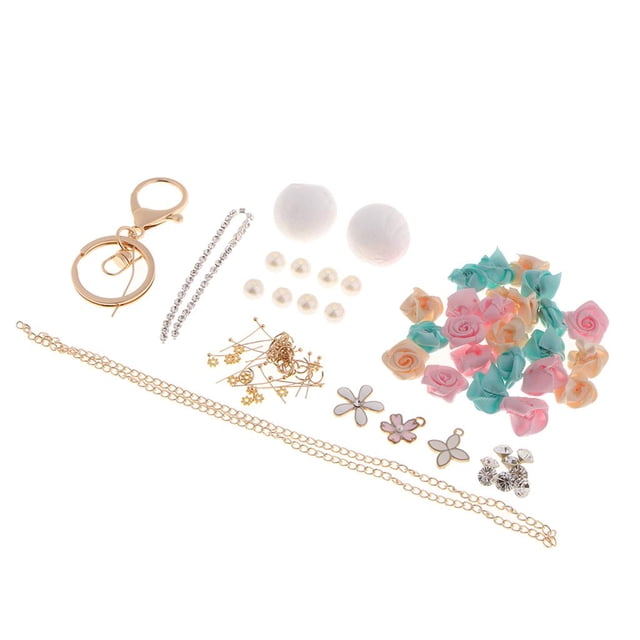 Kits de fabricación de de bricolaje Set Diamante Keyring Bag Charm Jewelry Findings, Craft Supplies para accesorios de cadena de llaver 5 Baoblaze Kits de hacer llavero de bricolaje