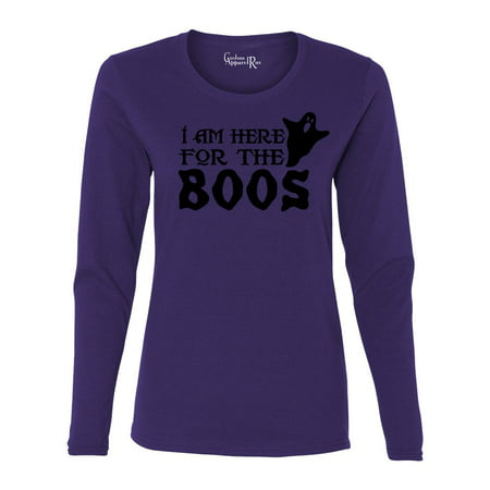 Here For The Boos Costume Womens Long Sleeve Top