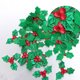 thumbnail image 5 of 200 piezas de hoja de seda artificial de Navidad decoración de fiesta DIY guirnalda floral guirnalda hoja artificial falsa con fruta roja para botas de guirnalda de sombrero, 5 of 7