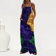 thumbnail image 2 of Feancey Flash Sales Today Clearance Mardi Gras Baggy Overalls for Women Trendy Sequin Print Wide Leg Jumpsuits Carnival Casual Loose Sleeveless Rompers Sparkly Party Jumpsuit Multicolor L, 2 of 8