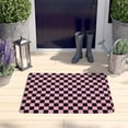 thumbnail image 2 of Black and Pink Checkerboard Flannel Non Slip Door Rugs,Washable Door Mats Indoor,Decorative Door Mats,Dirt-Resistant and Absorbent Doormat for Entrance,Bedroom,Kitchen,Bathroom,31.5"x17", 2 of 4