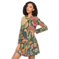 thumbnail image 3 of FORMRS Womens Long Sleeve Nightgowns Crew Neck Sleep Shirt Soft Pajamas Sizes S-3XL, Floral Mushroom, 3 of 8