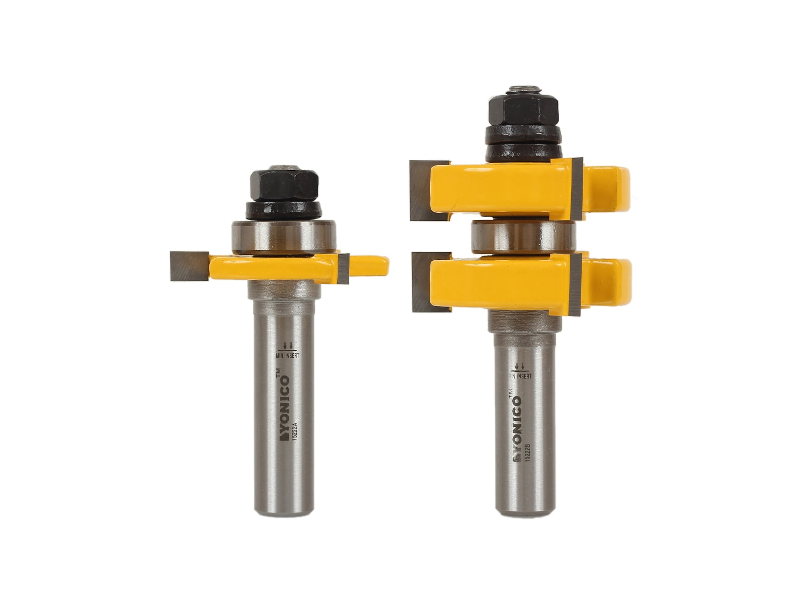 Yonico Tongue & Groove Router Bit Set - Large Stock up to 1-1/4" - 15222