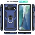 thumbnail image 2 of for Google Pixel 7 pro case Heavy Duty Rugged Full Body Scratch Proof Shockproof Screen Camera Protection Built-in 360 Ring Kickstand Military Hard Back Phone Cover for Men Women Blue, 2 of 7