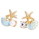 thumbnail image 3 of Pendientes femeninos Jumpingount aleación de zinc joyería dorada y Azul 1 par, 3 of 6