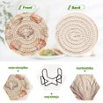 thumbnail image 4 of Yayeee 6 PCS Drink Coasters with Holder Set Woven Absorbent Round Tabletop Hot Pad, Purple Seashell, 4 of 7