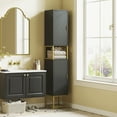 thumbnail image 2 of kleankin 67" Tall Bathroom Storage Cabinet, Freestanding Linen Tower, Black, 2 of 10