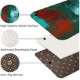 thumbnail image 5 of 2 Pieces Kitchen Rugs, Abstract Anti Fatigue Non Slip Foam Cushioned Turquoise and Red Art Painting Comfort Indoor Floor Mat Runner Rug Set for Laundry Office Sink Bathroom (17"x48"+17"x24"), 5 of 6