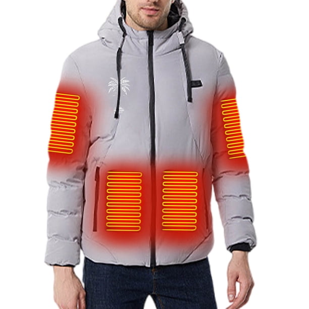 Puntoco Abrigo/Camisa Informal Con Cuello Redondo De Punto Y Manga Larga Con Calefacción Para Hombre