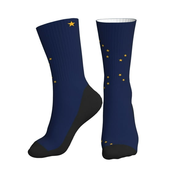 Men Women Alaska Flag Novelty Sports Design Casual Dress Socks