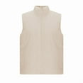 thumbnail image 3 of Women Fall Fashion Sleeveless Vest Winter Cropped Outerwear Warm Puffy Stand-Up Collar Down Cream White L, 3 of 9