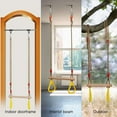 thumbnail image 3 of Wooden Children Trapeze Swing Bar With Rings Wooden Playset With Plastic Rings Gym Rings For Kids Adults, 3 of 7