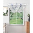 thumbnail image 2 of Waterfall Valances for Windows, Purple Botanical Kitchen Sheer Valance Curtains, Spring Weeping Eucalyptus Leaves Rod Pocket Elegant Swag Valances for Living Room Bedroom, 47.2"x38.5", 1 Panel, 2 of 8