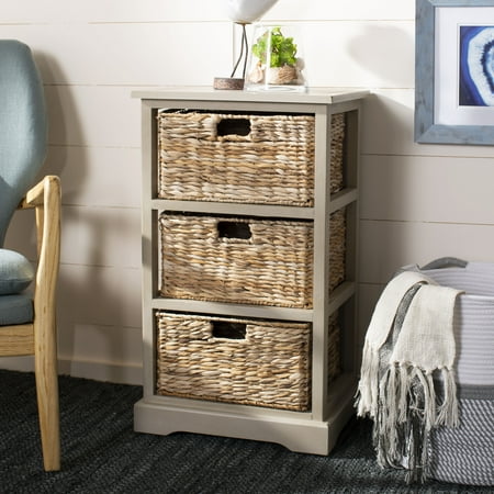 Safavieh Halle Solid 3 Wicker Basket Storage Side Table Walmart Com