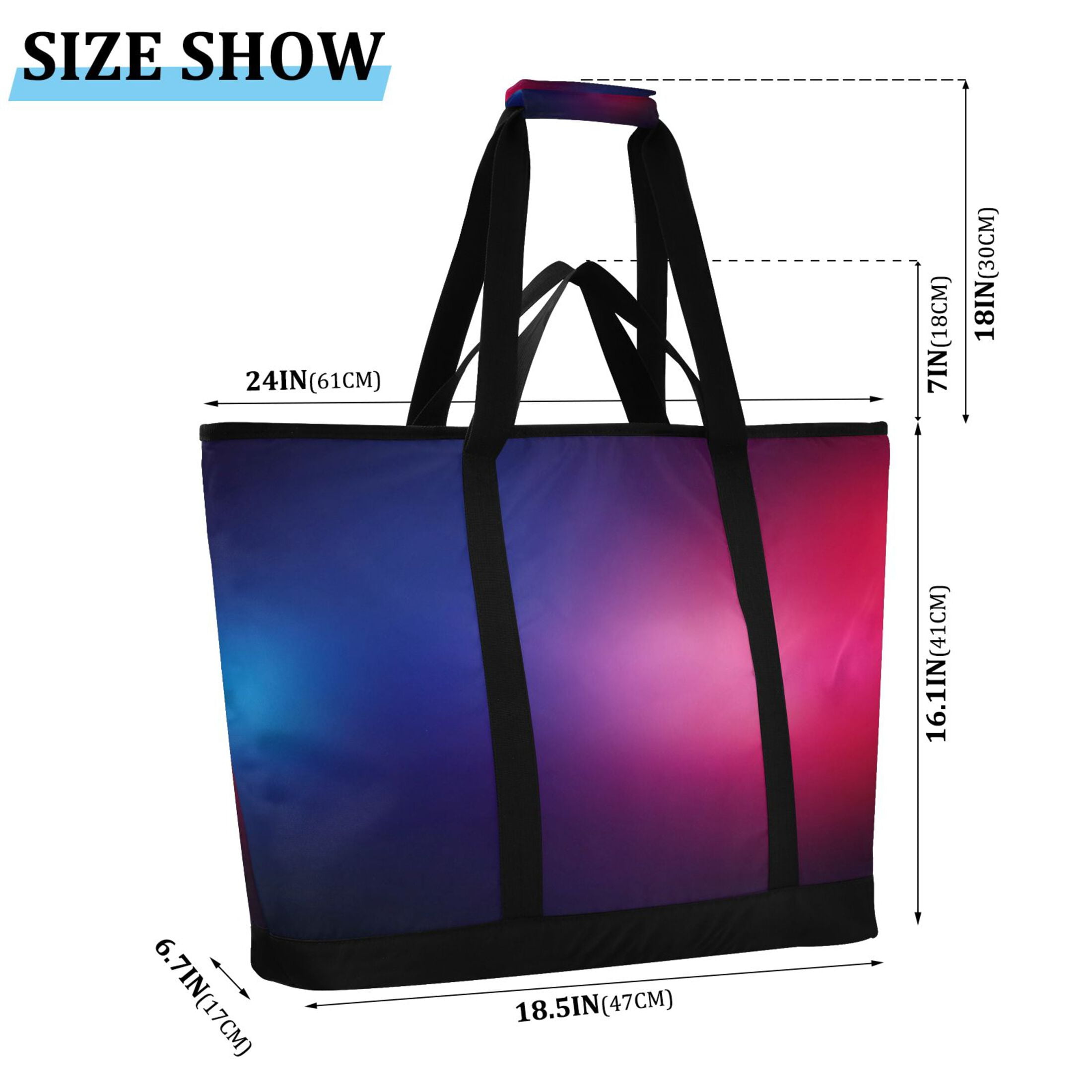 Large Hand-held Ice Pack Picnic Bag Insulation and Refrigeration Suitable for Shopping Picnics and Camping Red Blue Light