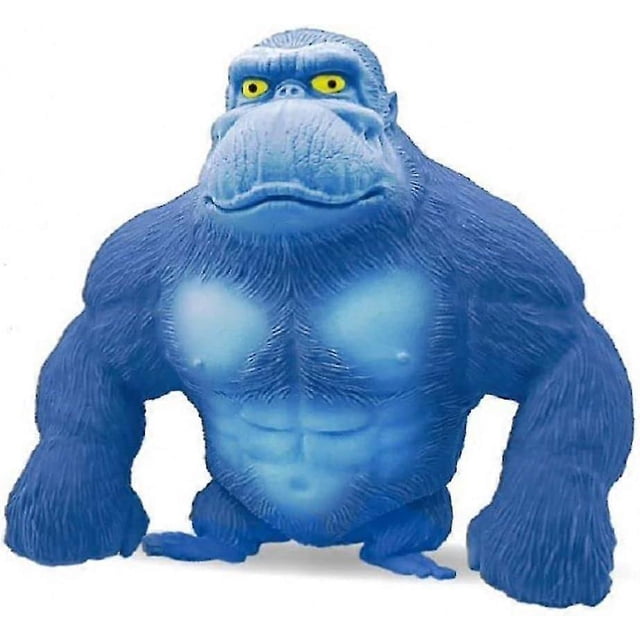 Stretch Gorilla Figure, Monkey Antistress Stretch Toy For Twisting Pulling Bending,stretchy Gorilla Action Figure For Kids Child Fun Gift(blue)