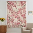 thumbnail image 2 of Peaches Branches Sheer Curtains 54 Inches Long, Farmhouse Spring Botanical Pink Flowers Light Filering Curtains, Breathable Simi Curtain Privacy Drapes for Kitchen Bathroom Small Window Treatment, 2 of 9