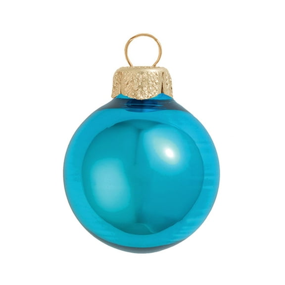 6ct Shiny Teal Green Glass Ball Christmas Ornaments 4" (100mm)