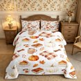 thumbnail image 2 of Erosebridal Pumpkin Coffee Queen Comforter Set 3 Pieces,Cozy Fall Comforter Sets Queen,White Orange Brown,Reversible,1 Comforter and 2 Pillowcases, 2 of 6