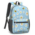 thumbnail image 2 of Daisy Pioneer Flower and Bees 17" School Backpacks for Teens,Waterproof Oxford Fabric,S-Shape Padded Straps for School,Travel,Hiking,Camping, 2 of 5