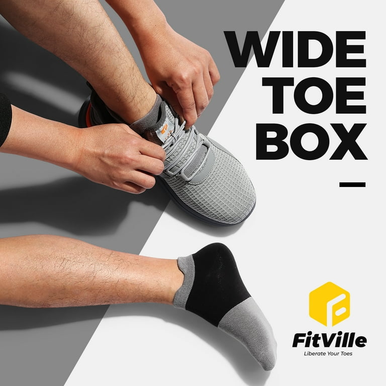 FitVille Mens Extra Wide Running Shoes Lightweight Breathable Athletic Sneakers Gray 13 x Wide
