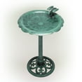 thumbnail image 6 of Alpine Corporation TEC114 31" Tall Outdoor Antique Flower Birdbath with Bird Decoration Yard Statue, Durable Polypropylene Construction for Patio, Deck, or Yard, 6 of 11