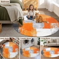 thumbnail image 5 of Round Rugs 6Ft, Burnt Orange Grey Round Area Rug Washable Indoor Throw Carpet, Modern Oil Painted Abstract Art Soft Non Slip Circle Rug for Office Cabinet Home Decor Aesthetic, 5 of 8
