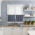 thumbnail image 6 of Moroccan Kitchen Curtains and Valances Set, Navy Blue Geometric Rod Pocket Window Valance 18 Inch Farmhouse Abstract Modern Window Curtain Panels for Living Room Bedroom Laundry, 27.5x36in, 3 Pieces, 6 of 6