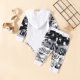 thumbnail image 3 of Gibobby Sudadera con capucha y pantalones para niños Conjunto de 2 piezas de camisetas y pantalones con estampado para Otoño e Invierno(Blanco,0-3 Meses), 3 of 5