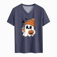 thumbnail image 4 of CAUYDY Halloween Shirts for Women Spooky Season V Neck Raglan Sleeve Tee Top Soft Fabric Lightweight Vibrant Parttern Navy Sizes XL, 4 of 5