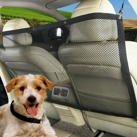 Dog Car Seat Barrier Front Seat Pet Guard Mesh Net Protector For Most Vehicles Black 115X62Cm