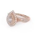 thumbnail image 3 of Double Halo Shank Engagement Rings for Women, IGI Certified 1.00 Cttw Pear And Round Lab Grown Diamond Ring In 14K Solid Rose Gold F-G, VS-SI Quality Ring Size-4, 3 of 6