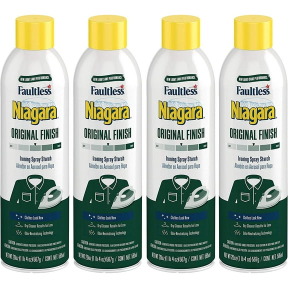 Niagara Starch Spray Iron Aid: Non-Flaky Clogging Durafresh Scent 20 oz - Pack of 4