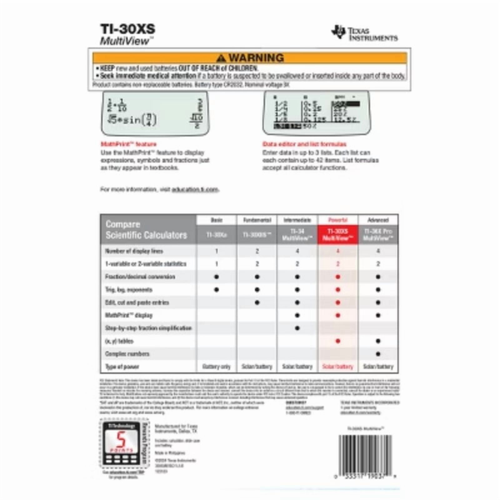 TI 30XS Multiview Scientific Calculator