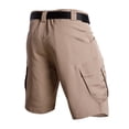 thumbnail image 4 of Cargo Shorts for Men Elastic Waist Drawstring Shorts Pants Lightweight Stretch Summer Casual Baggy Big and Tall Cargo Short Multi Pocket Quick Dry Bottom,Brown 2XL, 4 of 4