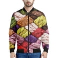 thumbnail image 2 of Chaquetas con estampado 3D de bolas de lana de colores para hombres y niños, sudadera de primavera y otoño, chaqueta bomber informal con cremallera, abrigo, 2 of 5