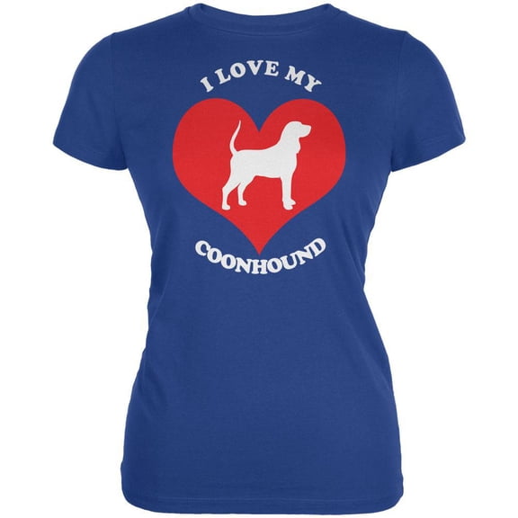 Valentines I Love My Coonhound Royal Juniors Soft T-Shirt - 2X-Large