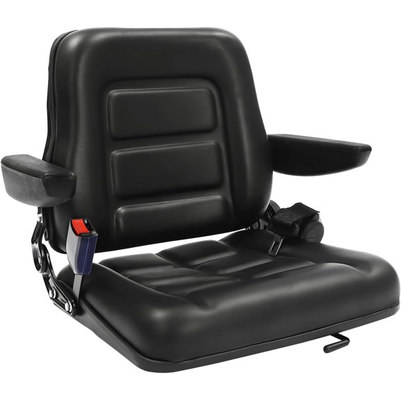 Miumaeov Universal Forklift Seat, Tractor Seat with Adjustable Angle Back, Armrest and Safety Belt, Heavy Duty Vehicle Seat for Tractor Excavator, Forklift