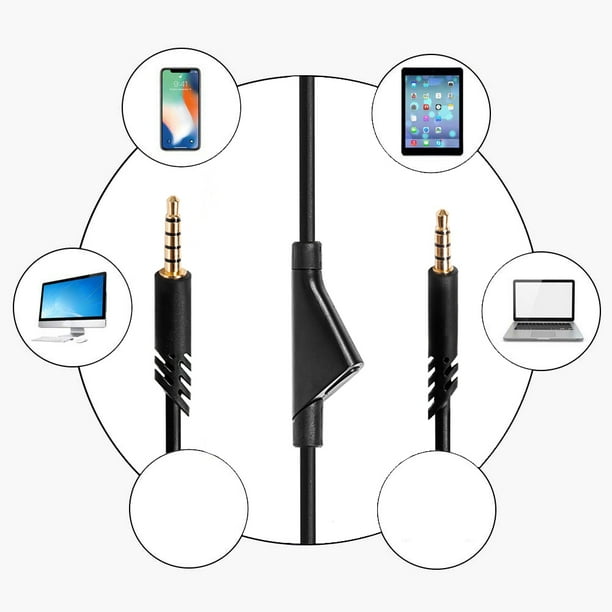 Cable de repuesto para auriculares, Cable de volumen de 2,0 M, auriculares para juegos, Cable de extensión de Audio para Astro A10 A30 A40 A40tr