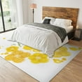 thumbnail image 3 of Delicate Plant Yellow Flower Area Rug, Simple Modern Popular Soft Washable Rugs, Easy Clean Rug Floor Mat Indoor Carpet for Bedroom Living Room Porch Office 3x5ft, 3 of 7