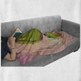 thumbnail image 6 of Artichoke Soft Flannel Fleece Throw Blanket, Artichoke Character with Little Hands and Feet Healthy Eating Mascot, Cozy Plush for Indoor and Outdoor Use, 50" x 60", Green and Rose, by Ambesonne, 6 of 6