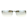 thumbnail image 2 of Half Rim Rimless Style Rectangle Sunglasses Classic Fashion UV400 Silver, Clear, 2 of 6