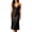 Black, variant on Womens Long Lingerie Satin Lace Trim Crisscross Back Nightgown Lingerie for Women White M