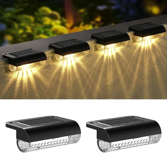 Kanstar Solar Step Lights Outdoor Waterproof LED Warm White 2-Pack